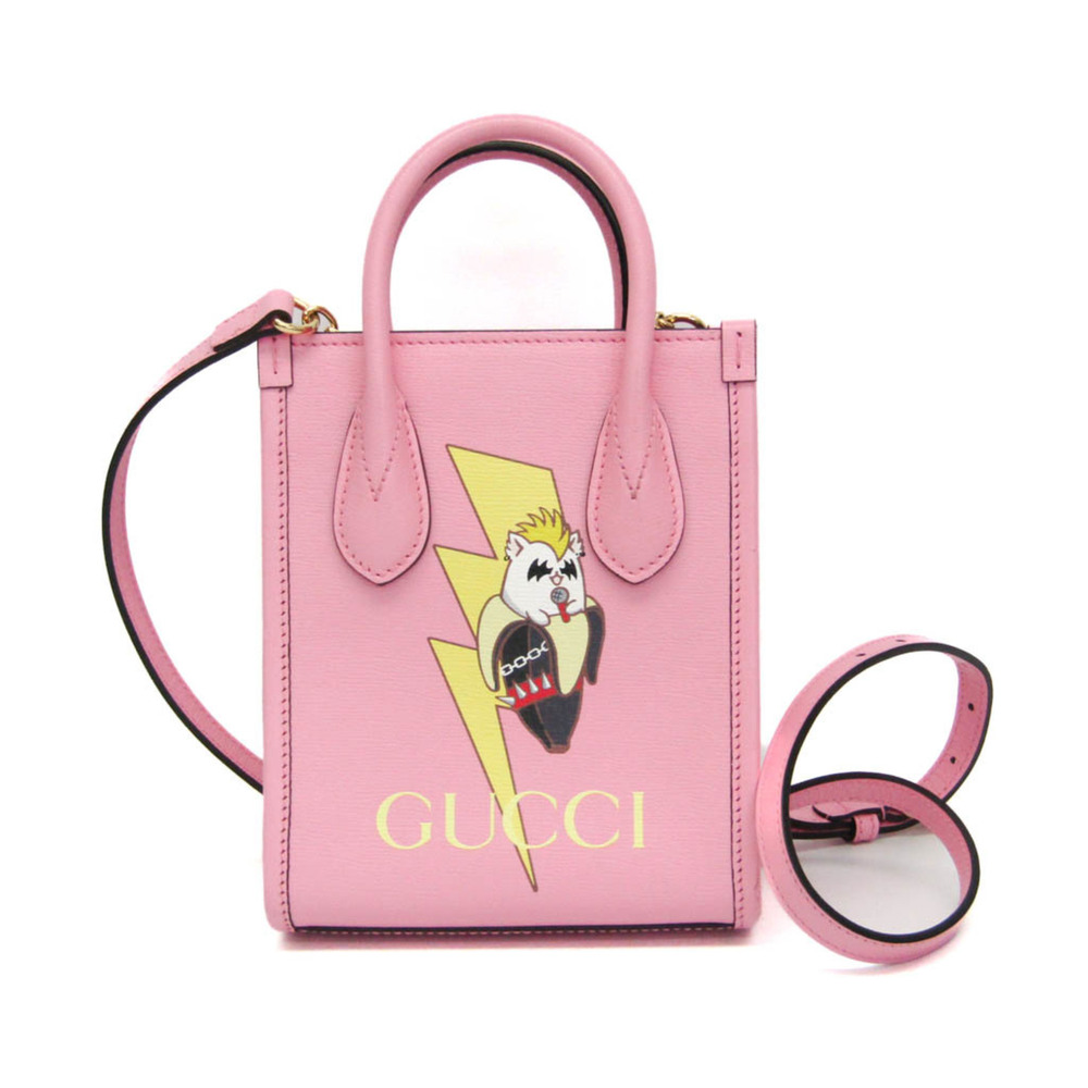 GUCCI Authentic Pink Leather Shoulder Bag